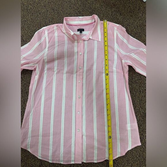 Talbots Pink and White Striped Shirt - Picture 4 of 5